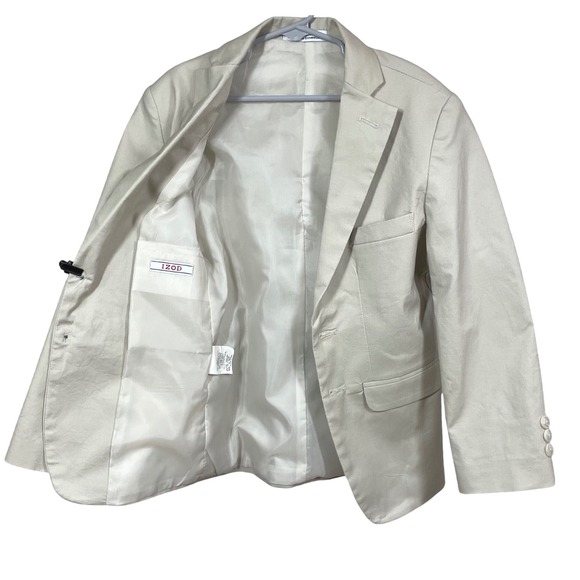Izod Other - IZOD Boys Lt Stone Cotton Linen Blend Blazer Sport Coat Size 8 Regular^Read